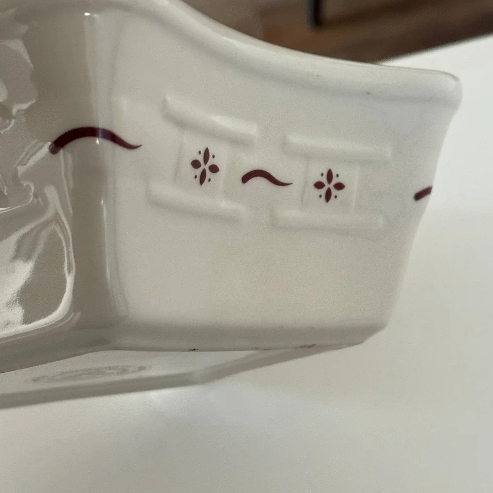 Longaberger Pottery‎ Star Shaped Bowl Woven Traditions Burgundy Oven Dishwasher